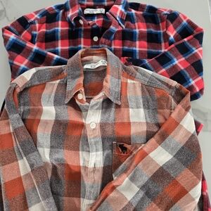 Abercrombie Kids Plaid Button Down Shirts - Red, Blue, Orange, Gray